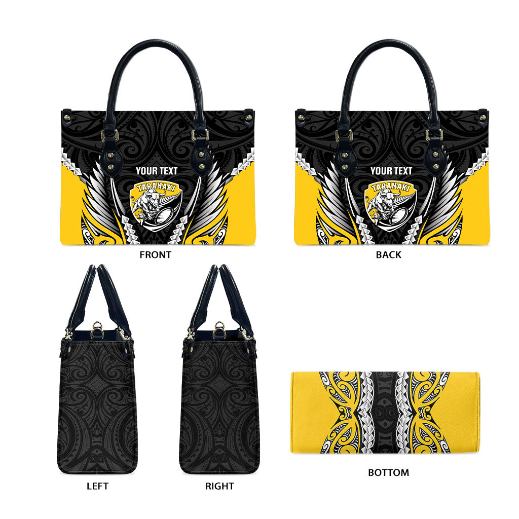 Taranaki 2026 Rugby Custom Leather Bag NZ Maori Silver Fern