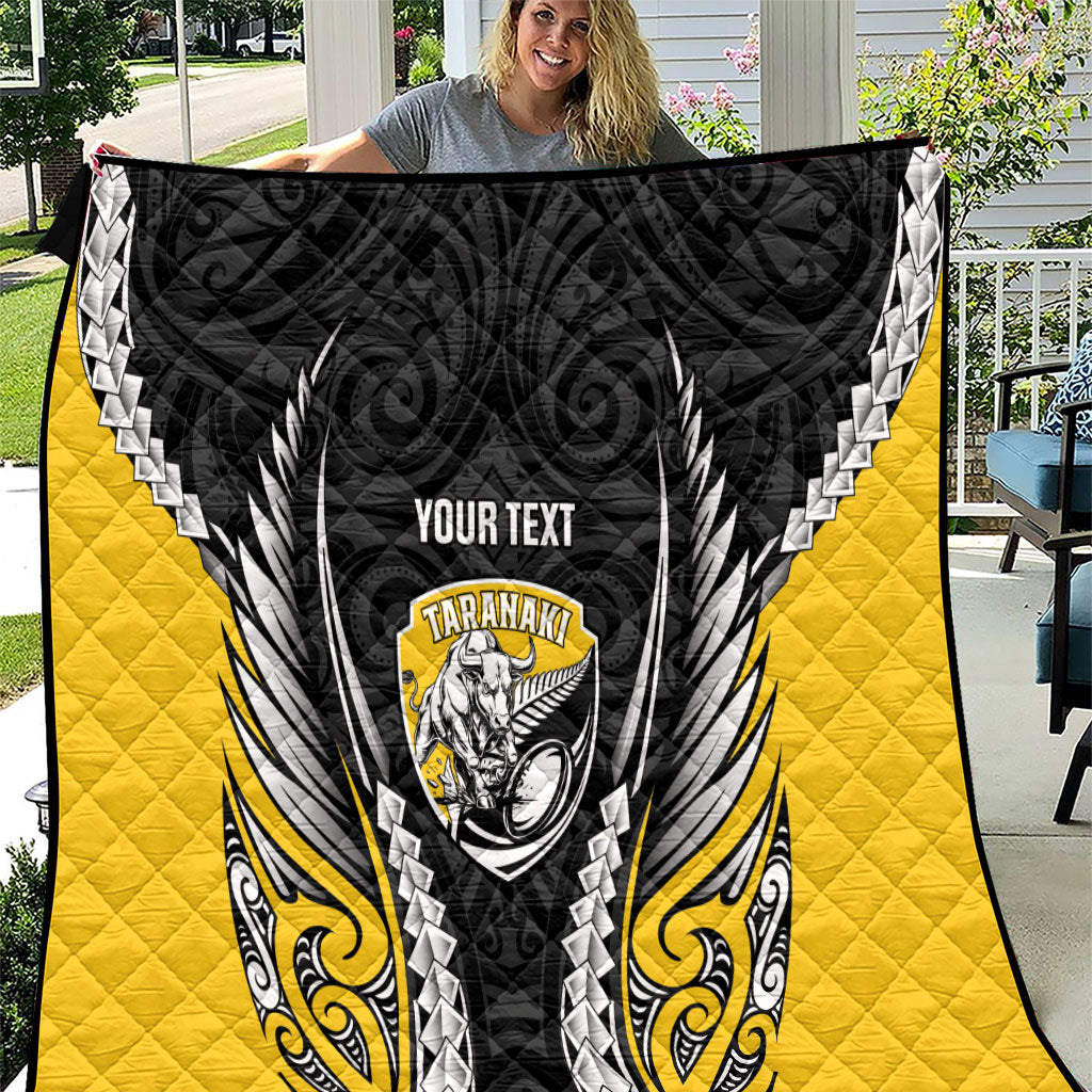 Taranaki 2026 Rugby Custom Quilt NZ Maori Silver Fern