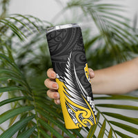Taranaki 2026 Rugby Custom Skinny Tumbler NZ Maori Silver Fern