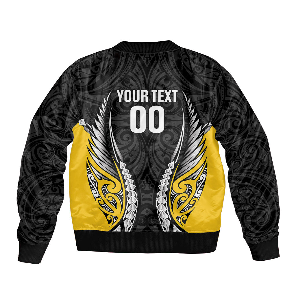 Taranaki 2026 Rugby Custom Sleeve Zip Bomber Jacket NZ Maori Silver Fern