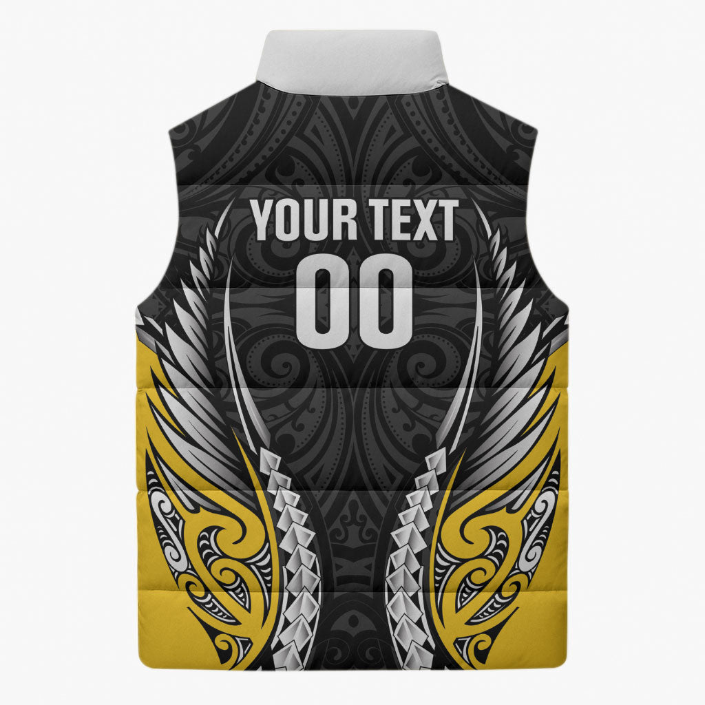 Taranaki 2026 Rugby Custom Sleeveless Puffer Jacket NZ Maori Silver Fern