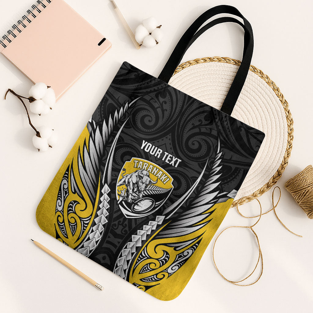 Taranaki 2026 Rugby Custom Tote Bag NZ Maori Silver Fern