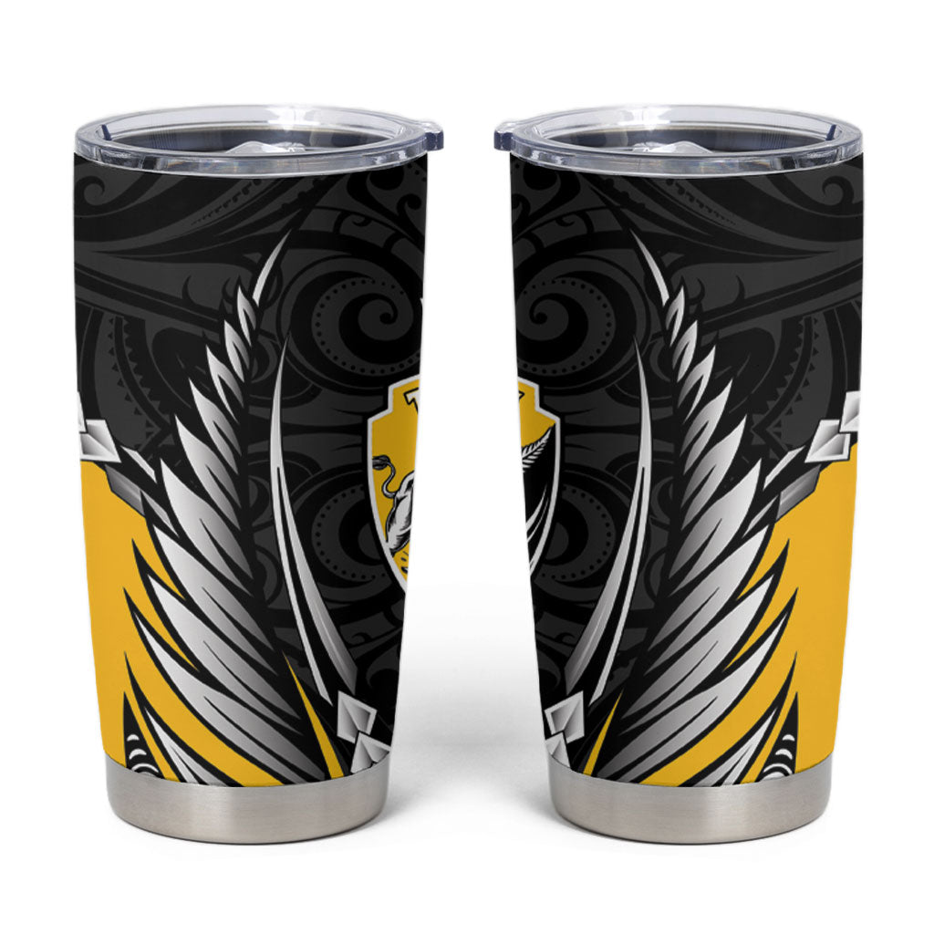Taranaki 2026 Rugby Custom Tumbler Cup NZ Maori Silver Fern LT14 Black - Polynesian Pride