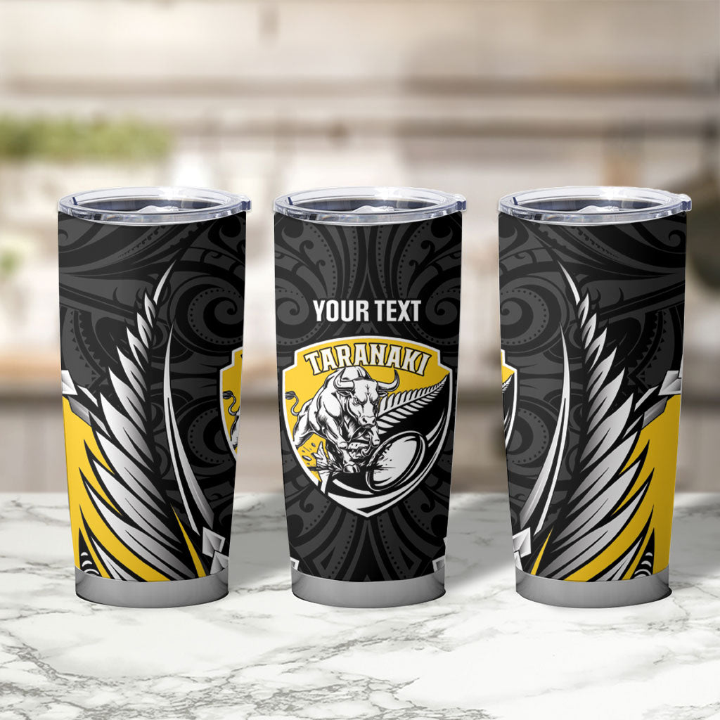 Taranaki 2026 Rugby Custom Tumbler Cup NZ Maori Silver Fern