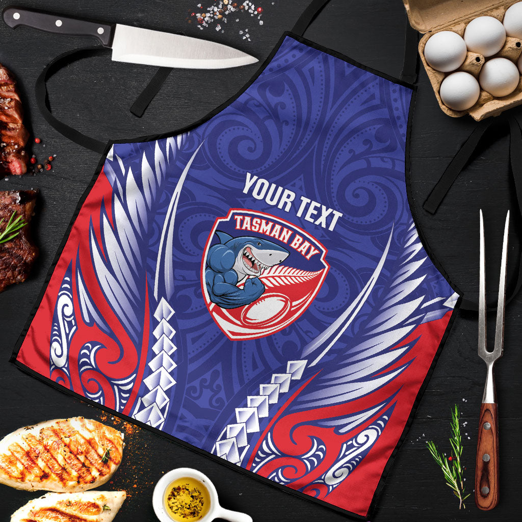 Tasman Bay 2026 Rugby Custom Apron NZ Maori Silver Fern LT14 Blue - Polynesian Pride
