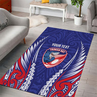 Tasman Bay 2026 Rugby Custom Area Rug NZ Maori Silver Fern