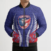 Tasman Bay 2026 Rugby Custom Bomber Puffer Jacket NZ Maori Silver Fern