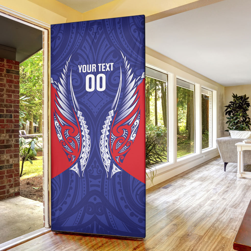 Tasman Bay 2026 Rugby Custom Door Cover NZ Maori Silver Fern LT14 - Polynesian Pride