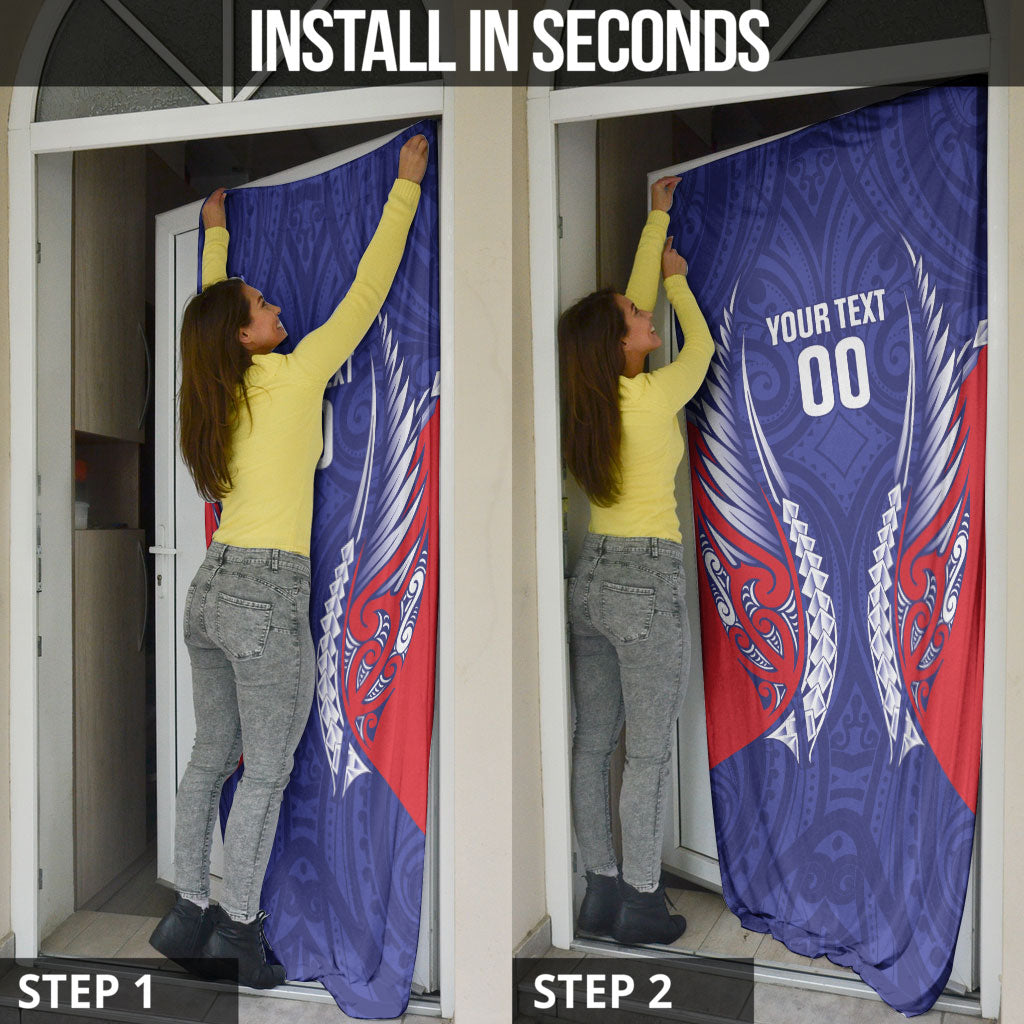 Tasman Bay 2026 Rugby Custom Door Cover NZ Maori Silver Fern LT14 - Polynesian Pride