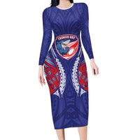 Tasman Bay 2026 Rugby Custom Family Matching Long Sleeve Bodycon Dress and Hawaiian Shirt NZ Maori Silver Fern
