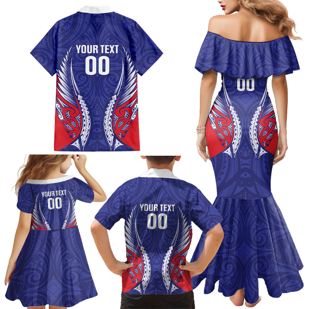 Tasman Bay 2026 Rugby Custom Family Matching Mermaid Dress and Hawaiian Shirt NZ Maori Silver Fern