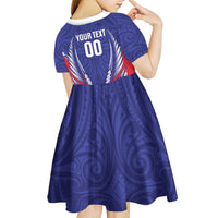 Tasman Bay 2026 Rugby Custom Kid Short Sleeve Dress NZ Maori Silver Fern