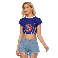 Tasman Bay 2026 Rugby Custom Raglan Cropped T Shirt NZ Maori Silver Fern