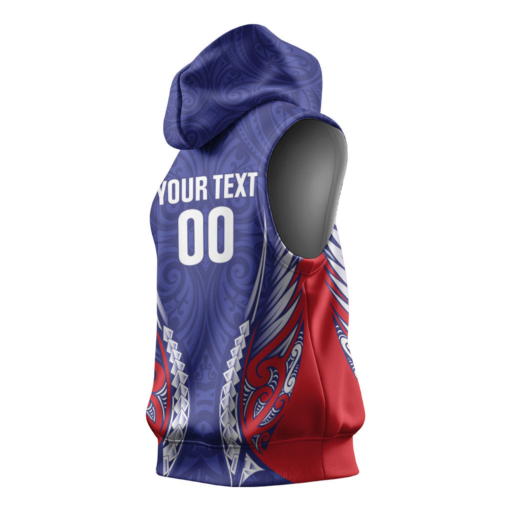 Tasman Bay 2026 Rugby Custom Sleeveless Hoodie NZ Maori Silver Fern