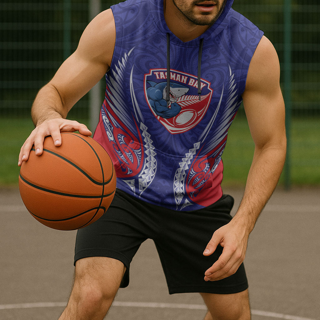 Tasman Bay 2026 Rugby Custom Sleeveless Hoodie NZ Maori Silver Fern