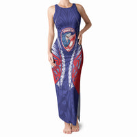 Tasman Bay 2026 Rugby Custom Tank Maxi Dress NZ Maori Silver Fern LT14 Women Blue - Polynesian Pride