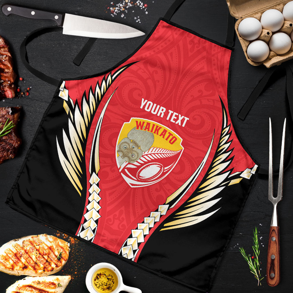 Waikato 2026 Rugby Custom Apron NZ Maori Silver Fern LT14 Red - Polynesian Pride