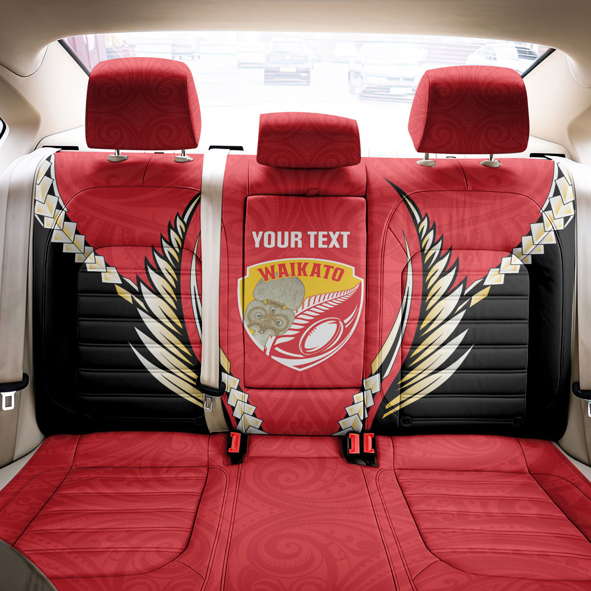 Waikato 2026 Rugby Custom Back Car Seat Cover NZ Maori Silver Fern
