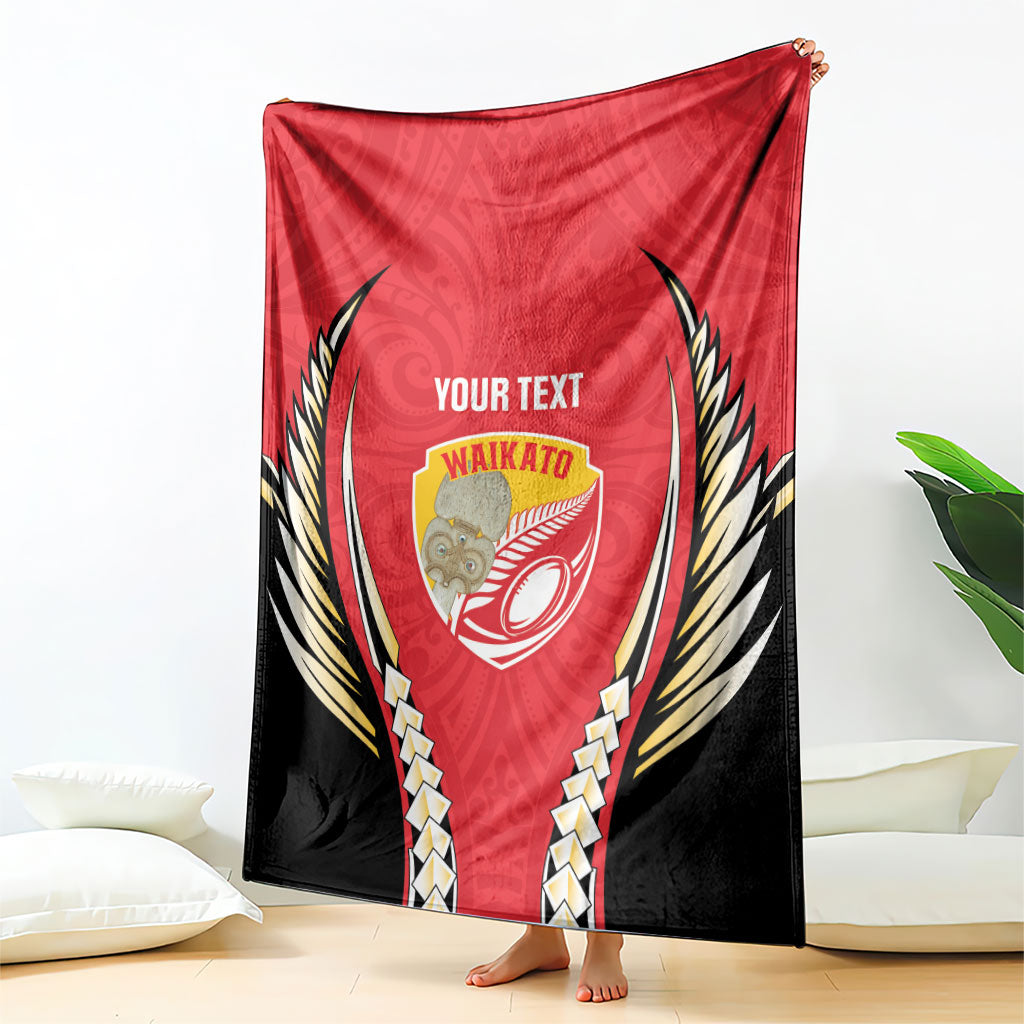 Waikato 2026 Rugby Custom Blanket NZ Maori Silver Fern
