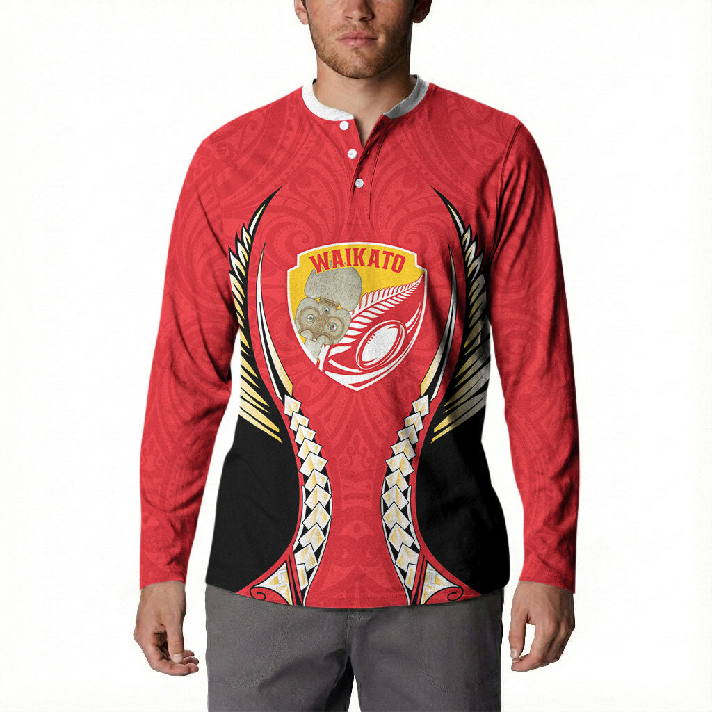 Waikato 2026 Rugby Custom Button Sweatshirt NZ Maori Silver Fern