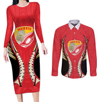 Waikato 2026 Rugby Custom Couples Matching Long Sleeve Bodycon Dress and Long Sleeve Button Shirt NZ Maori Silver Fern