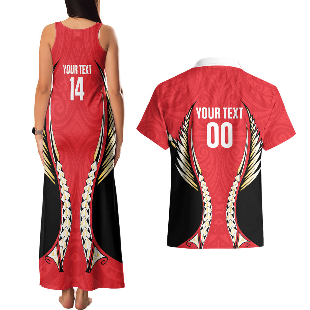 Waikato 2026 Rugby Custom Couples Matching Tank Maxi Dress and Hawaiian Shirt NZ Maori Silver Fern