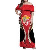 Waikato 2026 Rugby Custom Family Matching Off Shoulder Maxi Dress and Hawaiian Shirt NZ Maori Silver Fern
