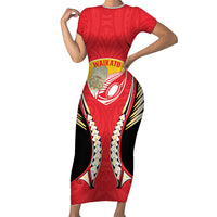 Waikato 2026 Rugby Custom Family Matching Short Sleeve Bodycon Dress and Hawaiian Shirt NZ Maori Silver Fern