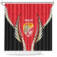 Waikato 2026 Rugby Custom Shower Curtain NZ Maori Silver Fern