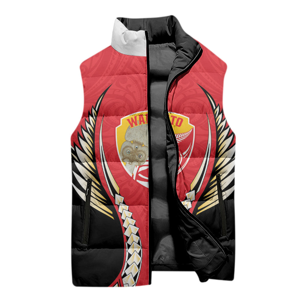 Waikato 2026 Rugby Custom Sleeveless Puffer Jacket NZ Maori Silver Fern