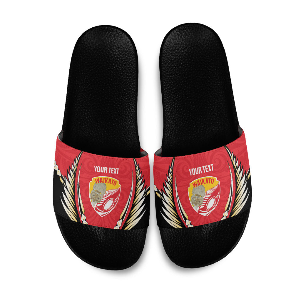 Waikato 2026 Rugby Custom Slide Sandals NZ Maori Silver Fern