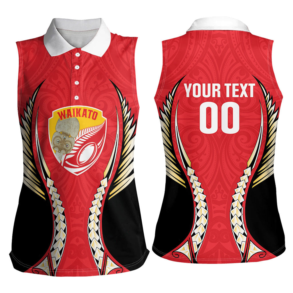 Waikato 2026 Rugby Custom Women Sleeveless Polo Shirt NZ Maori Silver Fern