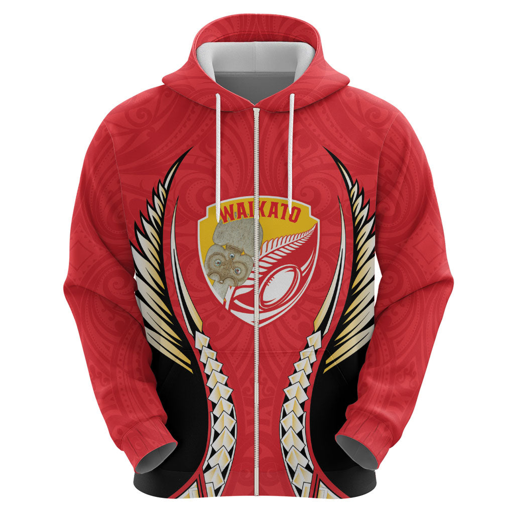 Waikato 2026 Rugby Custom Zip Hoodie NZ Maori Silver Fern