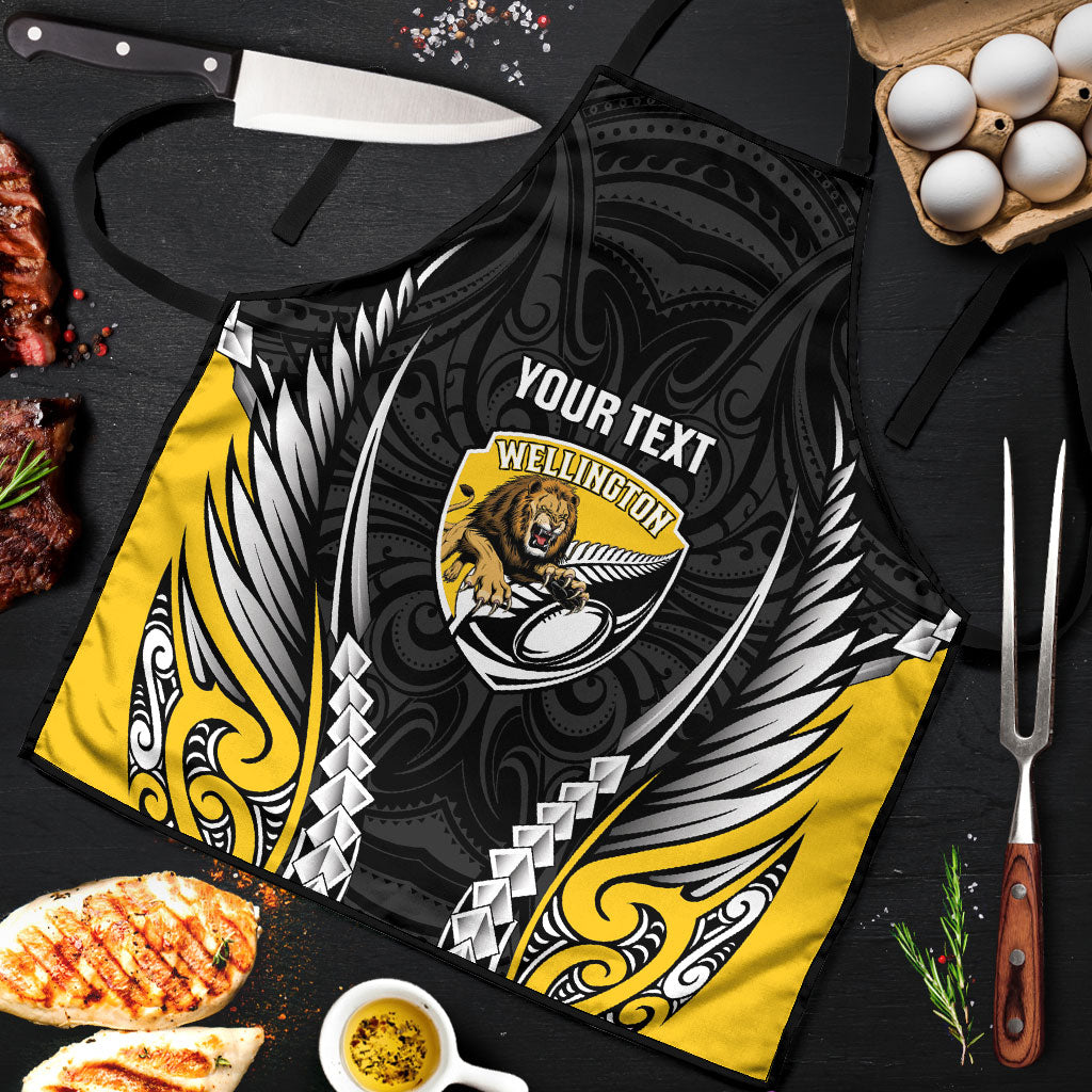 Wellington 2026 Rugby Custom Apron NZ Maori Silver Fern LT14 Black - Polynesian Pride