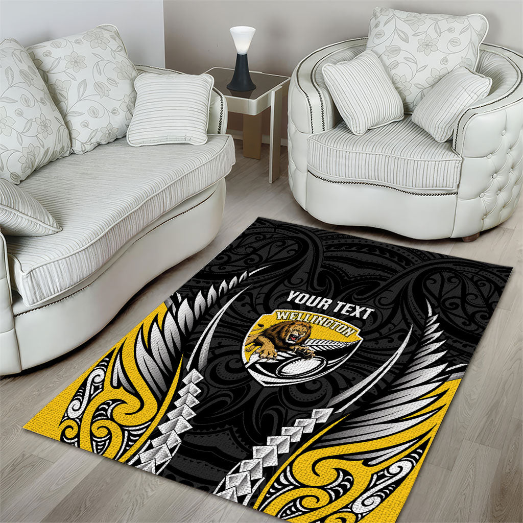 Wellington 2026 Rugby Custom Area Rug NZ Maori Silver Fern