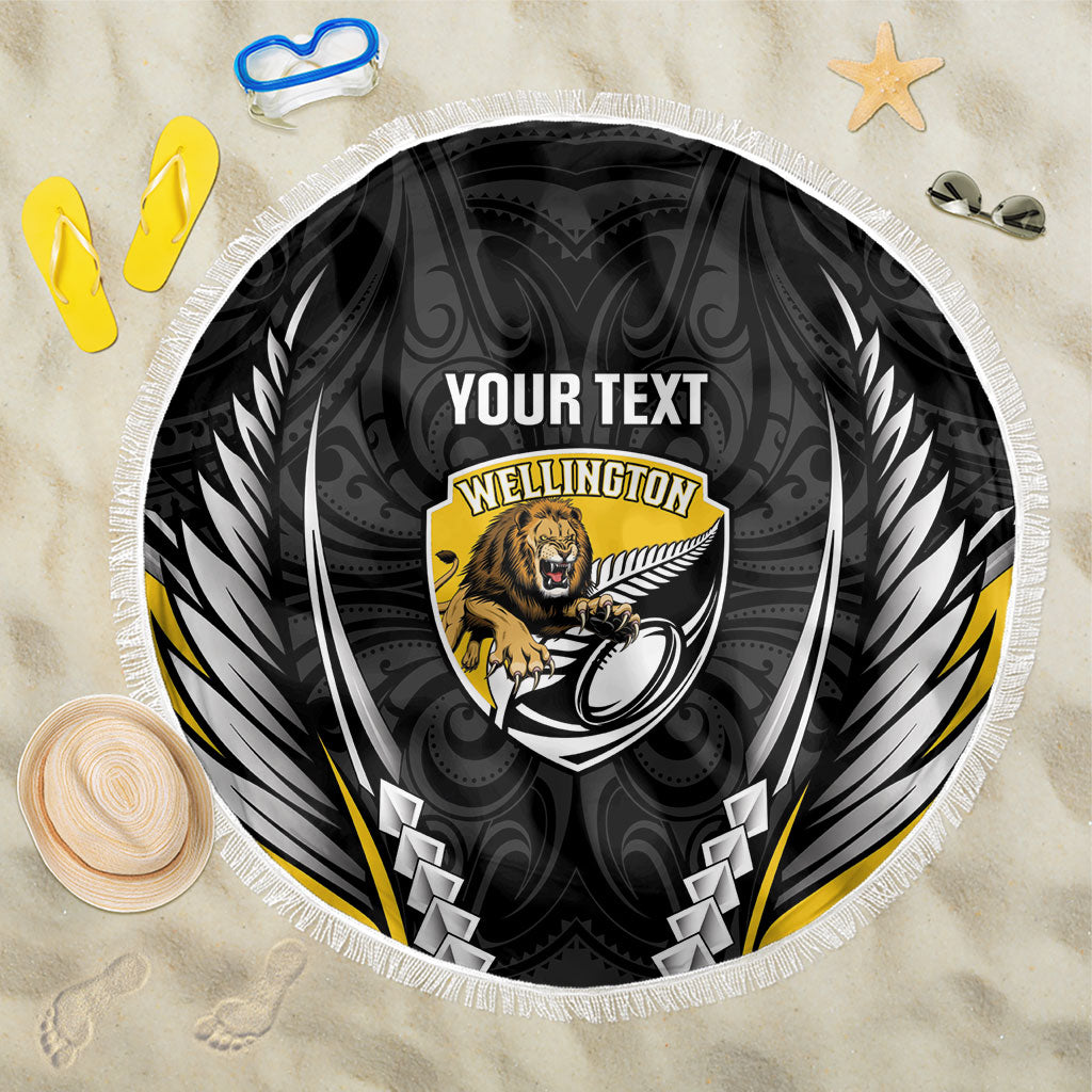 Wellington 2026 Rugby Custom Beach Blanket NZ Maori Silver Fern