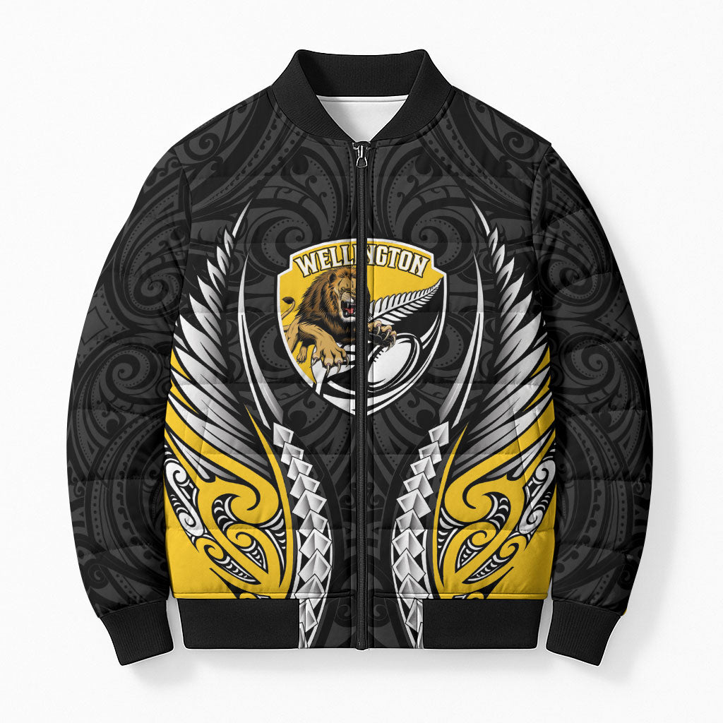 Wellington 2026 Rugby Custom Bomber Puffer Jacket NZ Maori Silver Fern