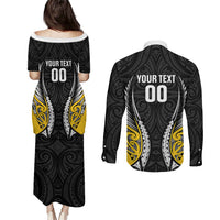 Wellington 2026 Rugby Custom Couples Matching Puletasi and Long Sleeve Button Shirt NZ Maori Silver Fern