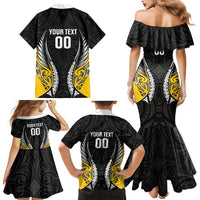 Wellington 2026 Rugby Custom Family Matching Mermaid Dress and Hawaiian Shirt NZ Maori Silver Fern