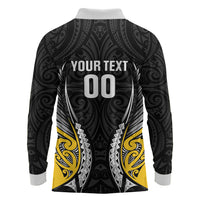 Wellington 2026 Rugby Custom Long Sleeve Polo Shirt NZ Maori Silver Fern