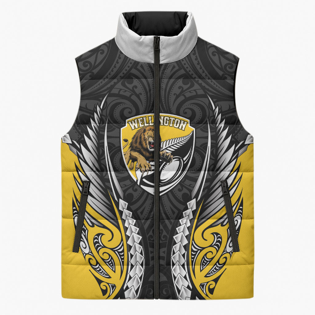 Wellington 2026 Rugby Custom Sleeveless Puffer Jacket NZ Maori Silver Fern
