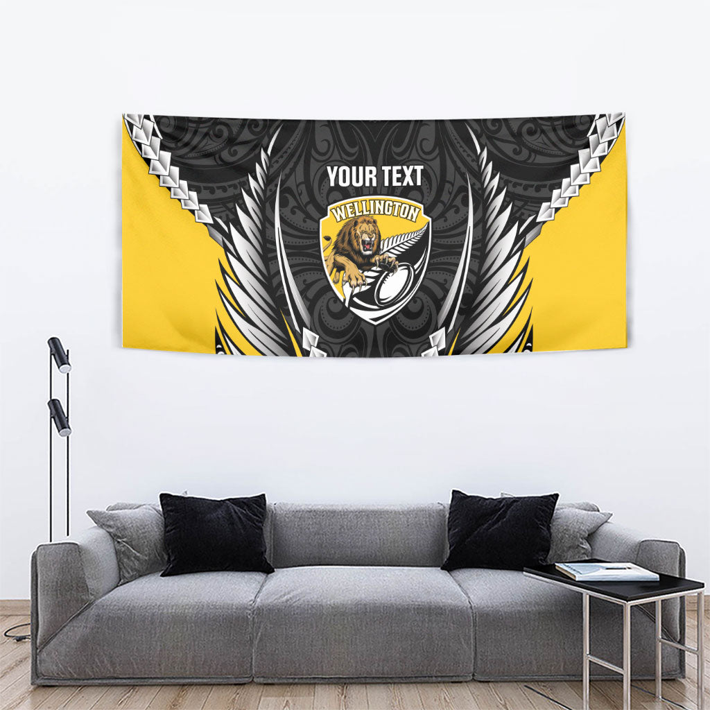 Wellington 2026 Rugby Custom Tapestry NZ Maori Silver Fern