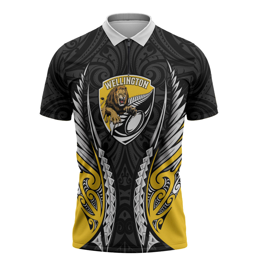 Wellington 2026 Rugby Custom Zipper Polo Shirt NZ Maori Silver Fern