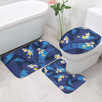 Teal Purple Banana Leaf Hawaii Bathroom Set Lau Maia Plumeria Tropical Summer Vibes