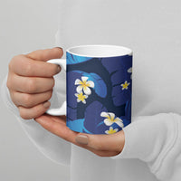 Teal Purple Banana Leaf Hawaii Ceramic Mug Lau Maia Plumeria Tropical Summer Vibes