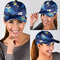 Teal Purple Banana Leaf Hawaii Classic Cap Lau Maia Plumeria Tropical Summer Vibes