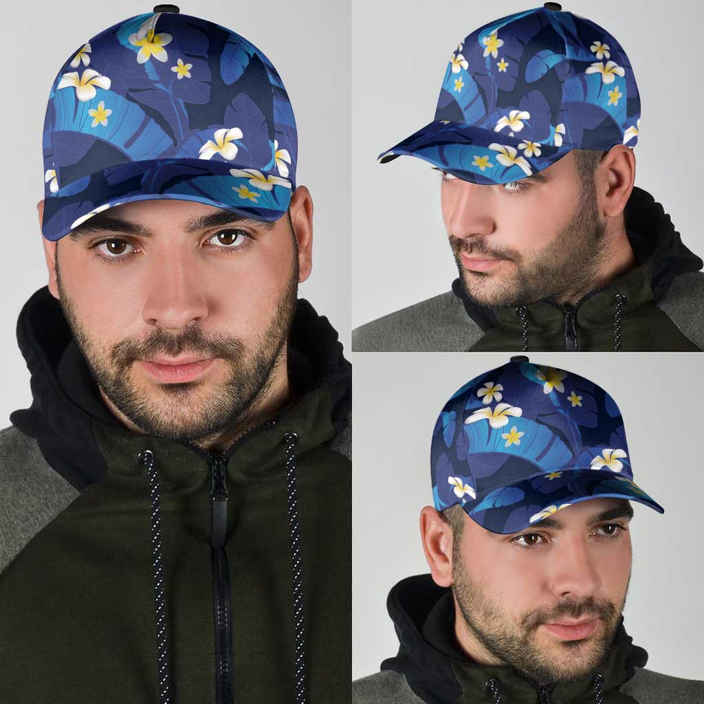 Teal Purple Banana Leaf Hawaii Classic Cap Lau Maia Plumeria Tropical Summer Vibes