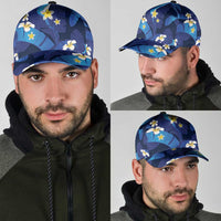 Teal Purple Banana Leaf Hawaii Classic Cap Lau Maia Plumeria Tropical Summer Vibes