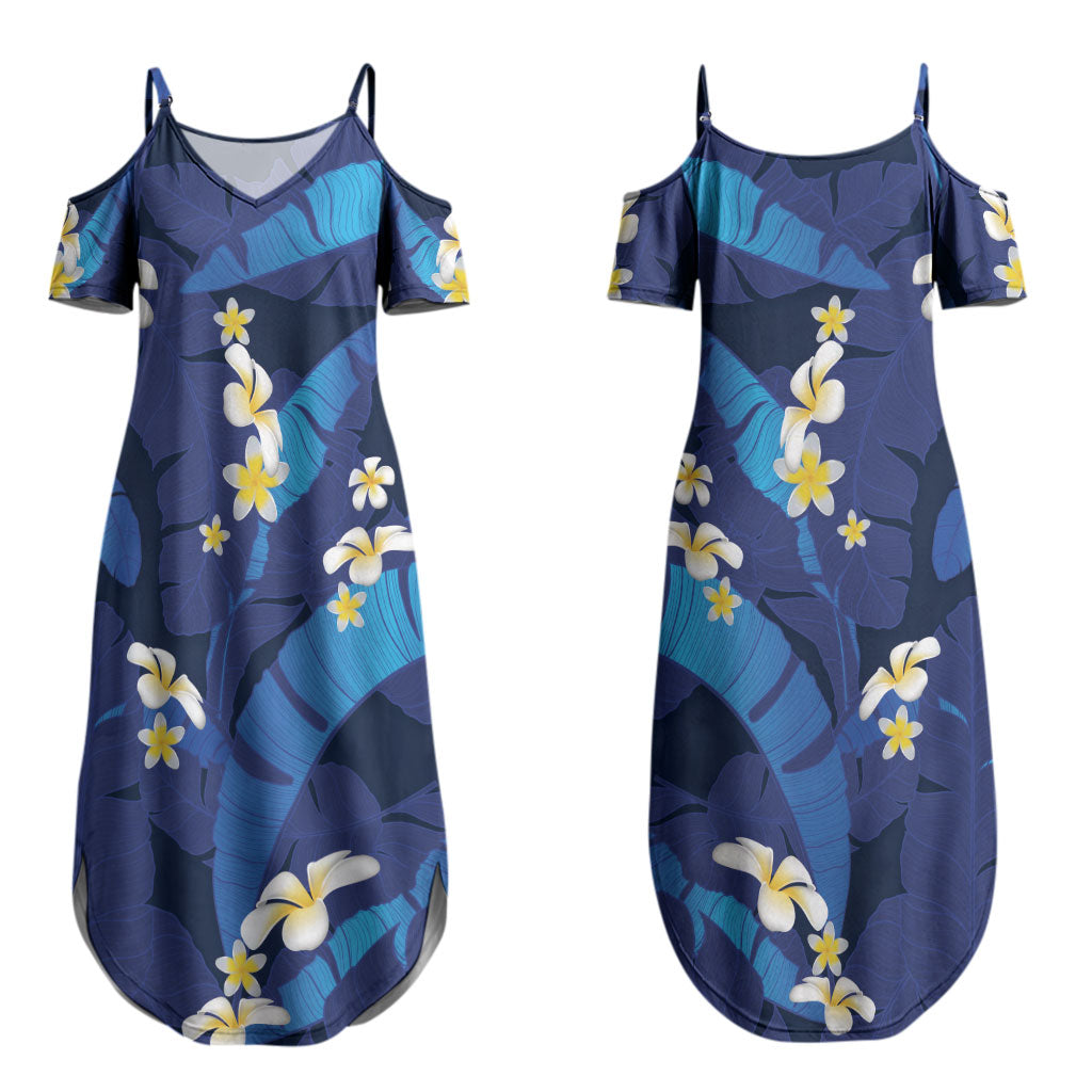 Teal Purple Banana Leaf Hawaii Couples Matching Summer Maxi Dress and Hawaiian Shirt Lau Maia Plumeria Tropical Summer Vibes