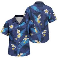 Teal Purple Banana Leaf Hawaii Family Matching Puletasi and Hawaiian Shirt Lau Maia Plumeria Tropical Summer Vibes